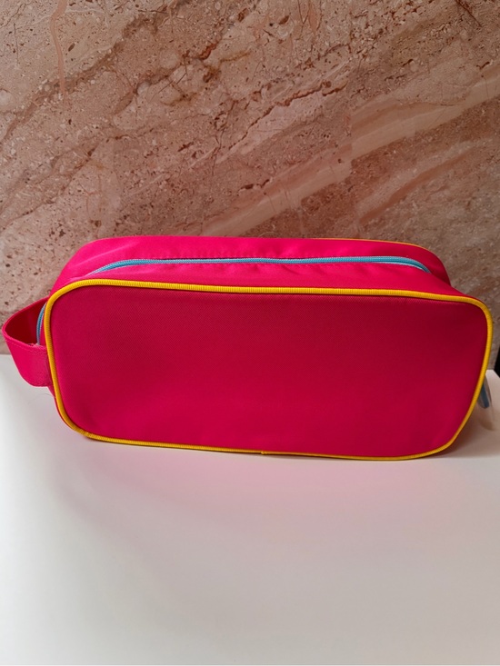 Clinique Handbags - Clinique Hot Pink Cosmetic Bag with Yellow Trim